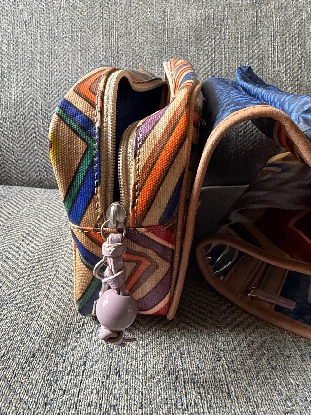 Fossil Multicolored Coated Canvas Cosmetic Bag